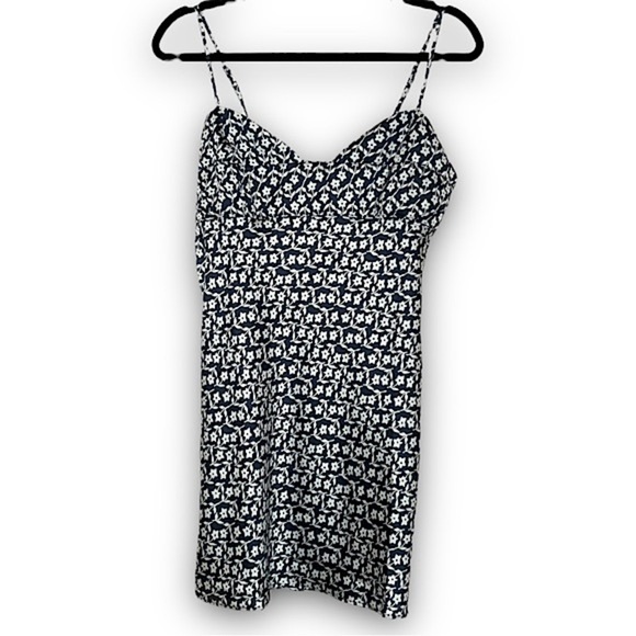 NWT‎ FREE PEOPLE 90s Y2K Floral Satin Sleeveless Mini Dress Smocked Back Slip M - Picture 5 of 11